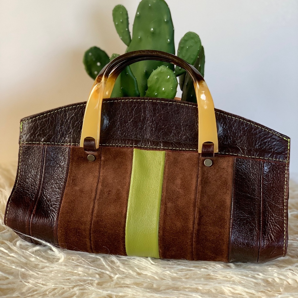 Vin Baker Handle bag in Leather and Suede